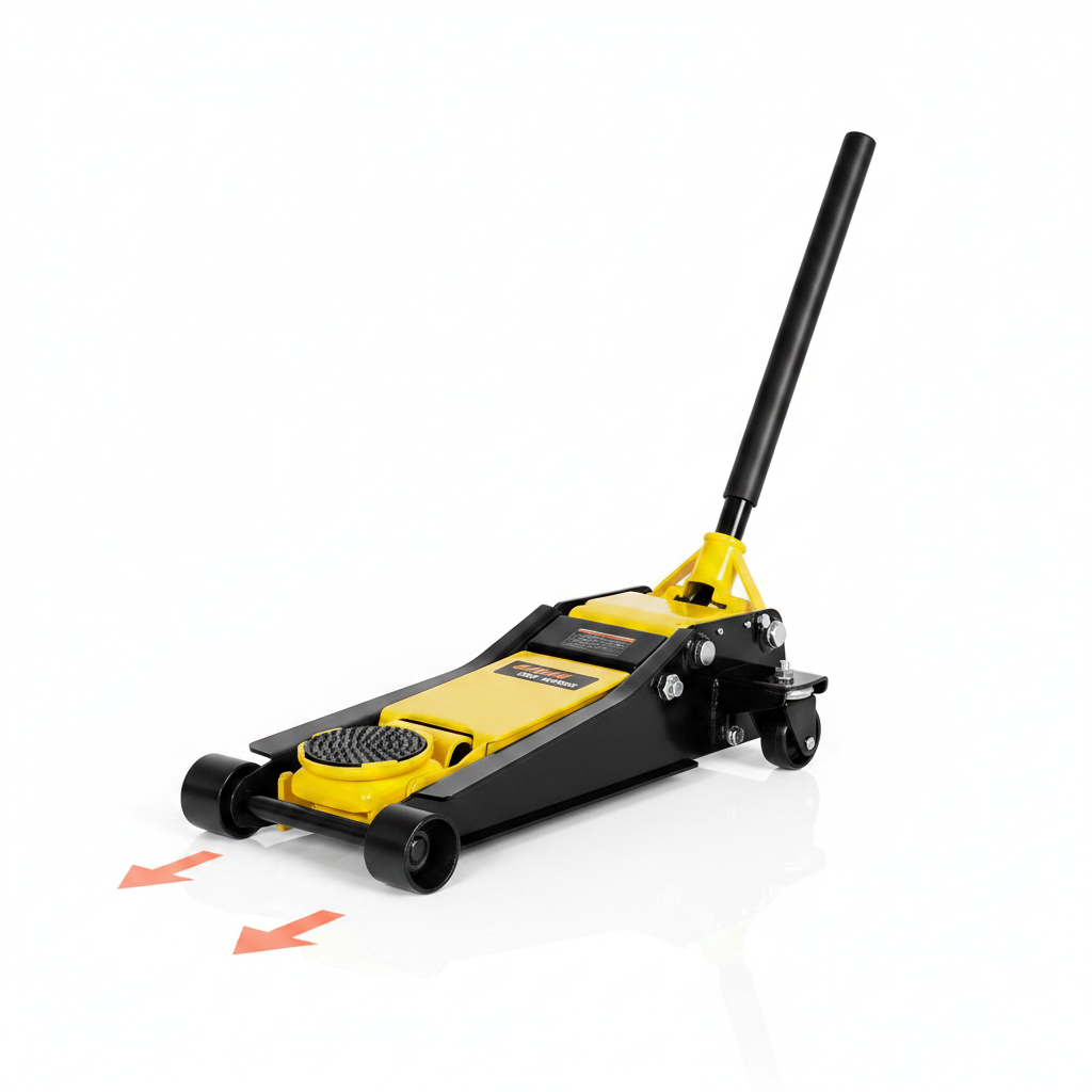 Low Profile Floor Jack, 2 Ton (4400 Lbs) Capacity, Steel Racing Floor Jack With Dual Pistons Quick Lift Pump, Hydraulic Trolley Car Lift For Sports Cars, Sedans, Lifting Range 2.95-19.9 Inches